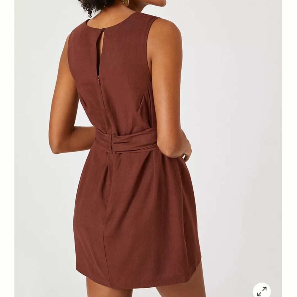 ANTHROPOLOGIE Linen Wrap Mini Dress medium - Picture 2 of 4